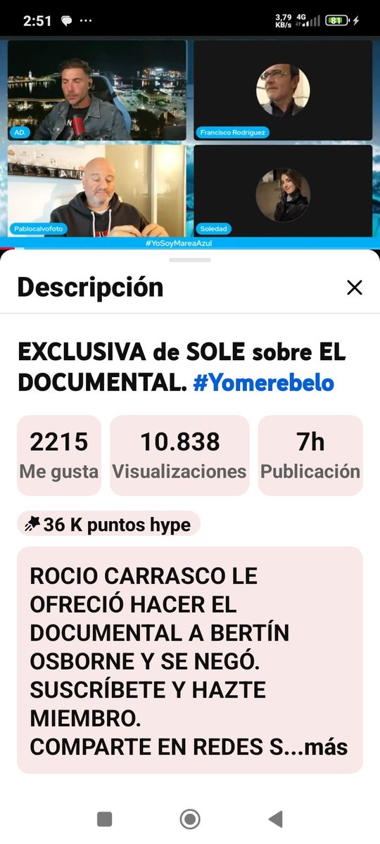 EL PSICOPATA MALAMUERTE EN 4 DIAS HA HECHO 3 DIRECTOS DIFAMANDO A ROCIO CARRASCO Y NO HAY JUECES NI FISCALES QUE DETENGAN EL MALTRATO A LA VICTIMA
