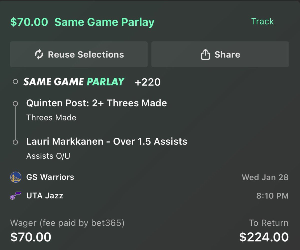 FastMoneyPROP's tweet image. NBA WEDNESDAY COLLAB 🏀

Quinten Post x Lauri Markkanen 🚀

2 AST x 2 3PT - 0.70u 📈
3 AST x 3 3PT - 0.30u 🔥

Collab W/ @DylPicksGreens 🧪