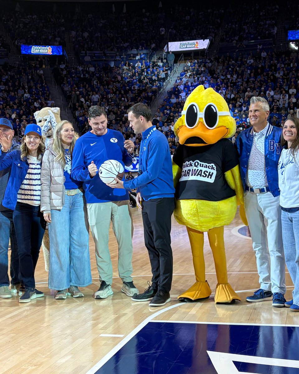 quickquack's tweet image. Quick Quack had the opportunity to attend the @BYUMBB Entitlement Game on Monday as a sponsor. Our leadership team enjoyed connecting with fans at the Quick Quack booth and participating in the tipoff experience. 🏀
 
Events like this allow us to strengthen our connection with…