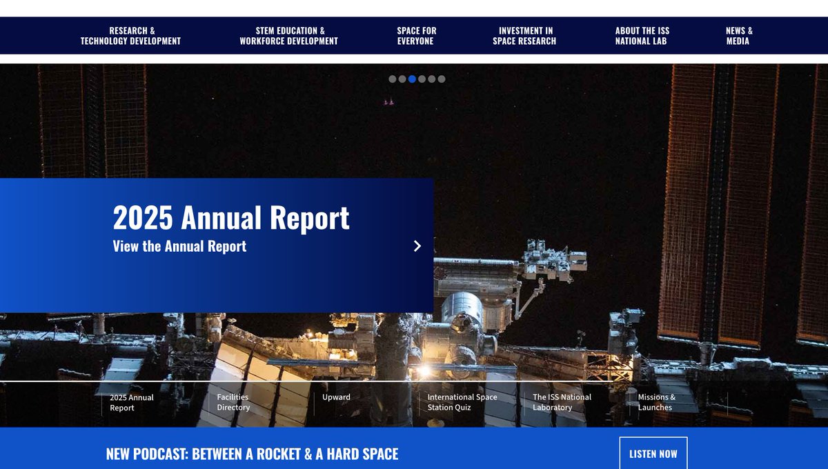 ISS_CASIS's tweet image. Just released: our 2025 Annual Report.
Innovation, impact, and a look at what’s next.
Read more ➝  ow.ly/NprL50Y4TXQ #annualreport #spaceresearch #LEO #microgravity