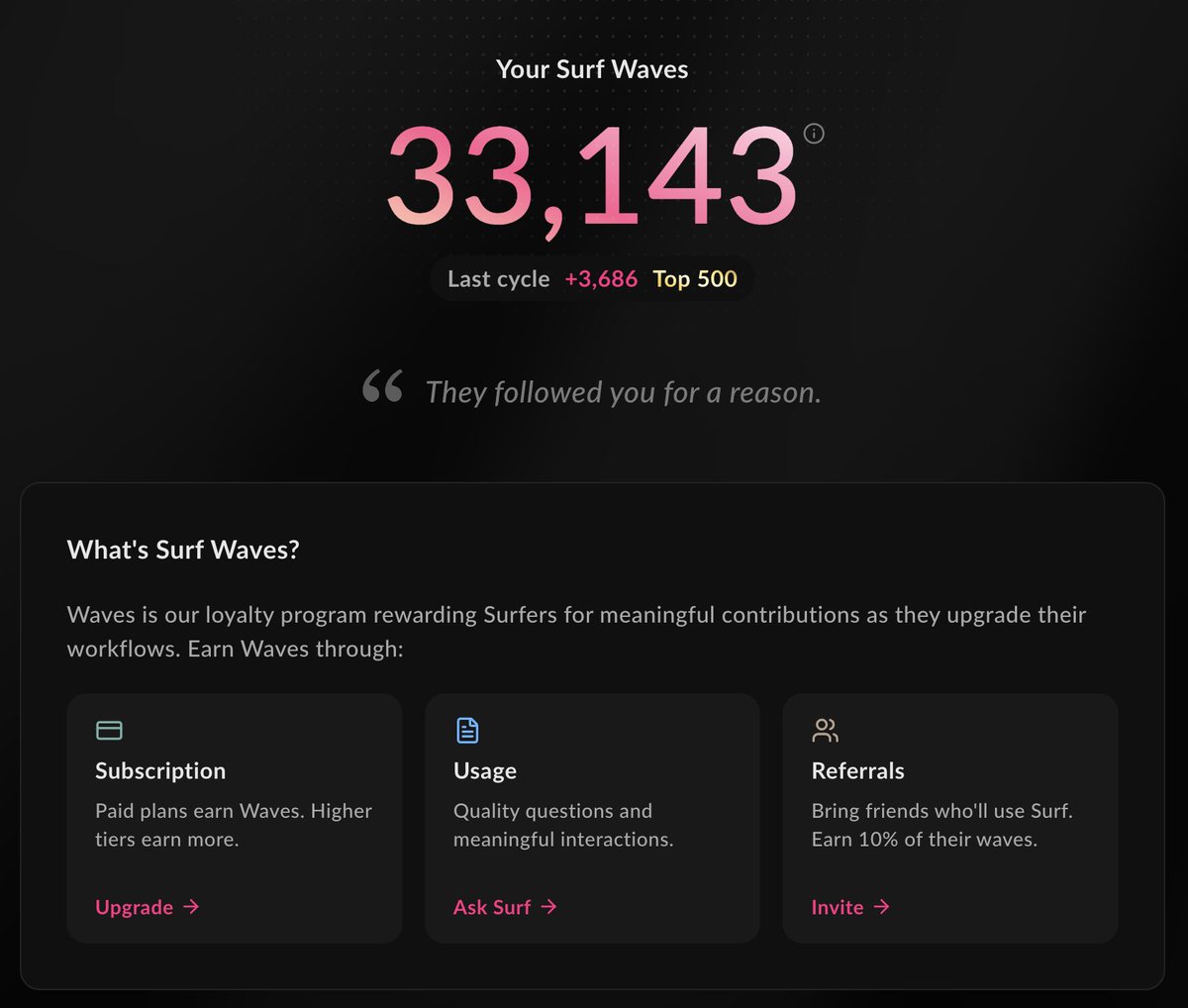 仮想通貨に特化したAI「Surf  @SurfAI」のポイントシステムが開始。サブスク登録して実際に利用すれば、ポイントが貯まっていきます。リサーチに便利なのでおすすめ。 ✓Surf  https://t.co/tX5urTNkEH