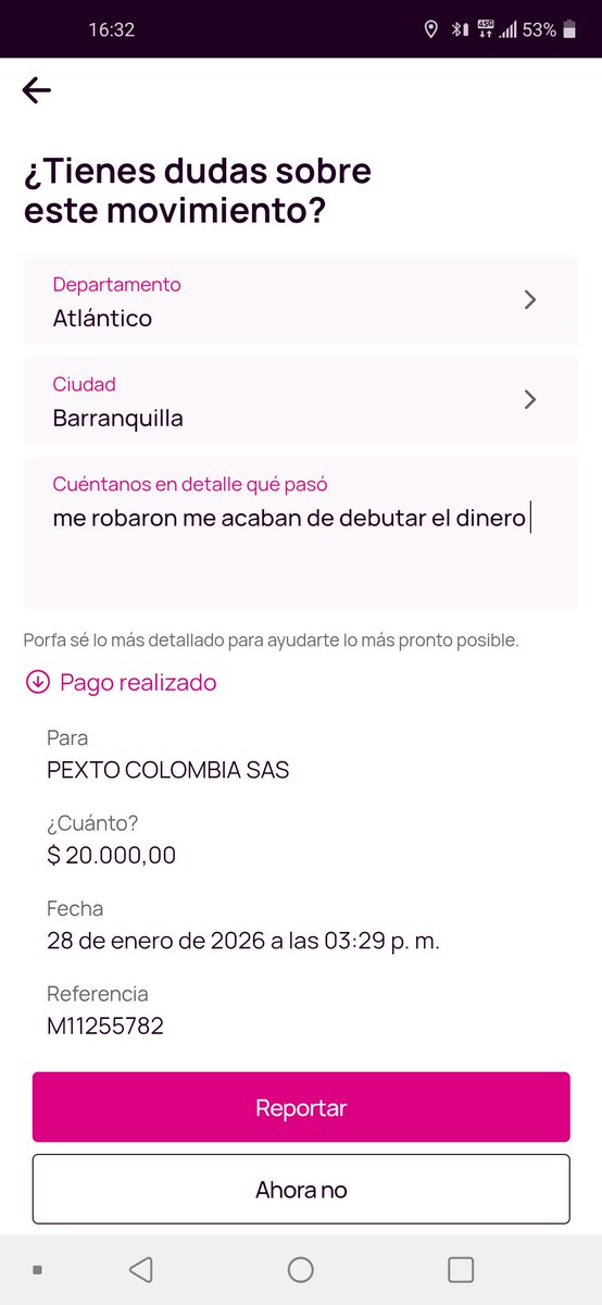 jaissonrosales6's tweet photo. La empresa @Pextocolombiasas
Estafa a las personas  por nequi 
Jamás he realizado un pago con esta extendida y me acaban de vaciar la cuenta 
@Nequi 
@Bancolombia 
@superinten
Quien me responde rateros https://t.co/TW53NKzcAo
