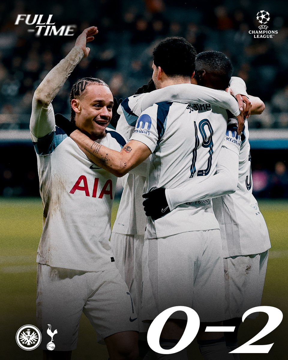 SpursOfficial's tweet image. Securing our place in the top eight with three points in Frankfurt! 🙌