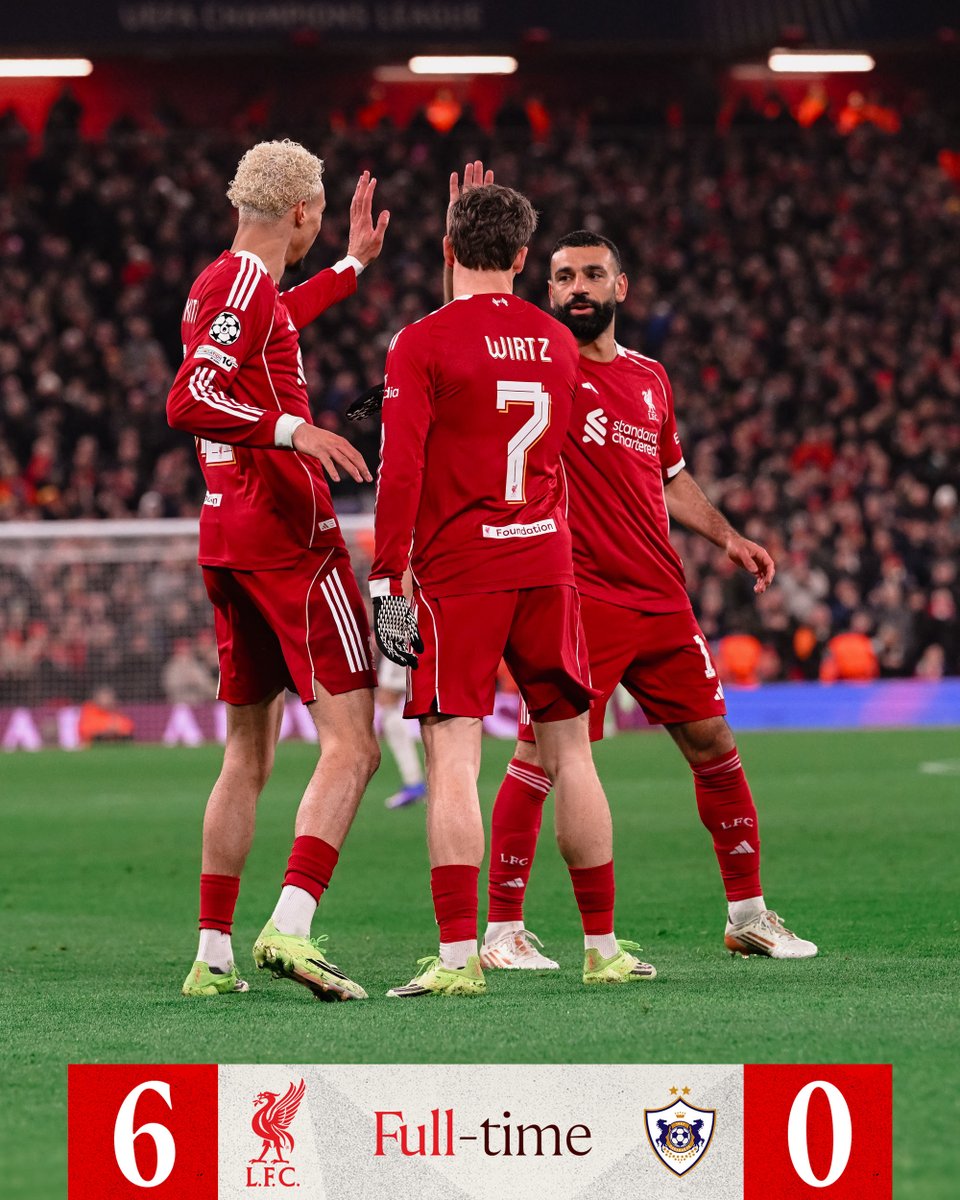 LFC's tweet image. Ending the league phase with a win 🙌 #UCL