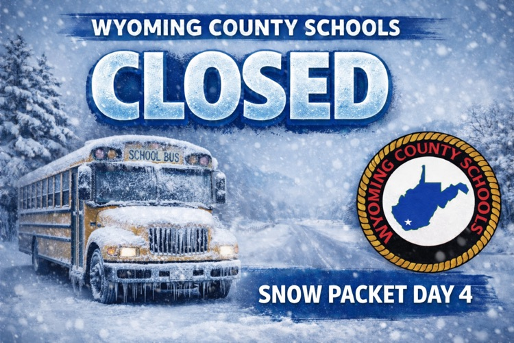 huff_school's tweet photo. Wyoming County Schools will be closed on Thursday, January 29, 2026.  This will be snow packet day #4. Stay safe and stay warm! https://t.co/jvflKEex5Q