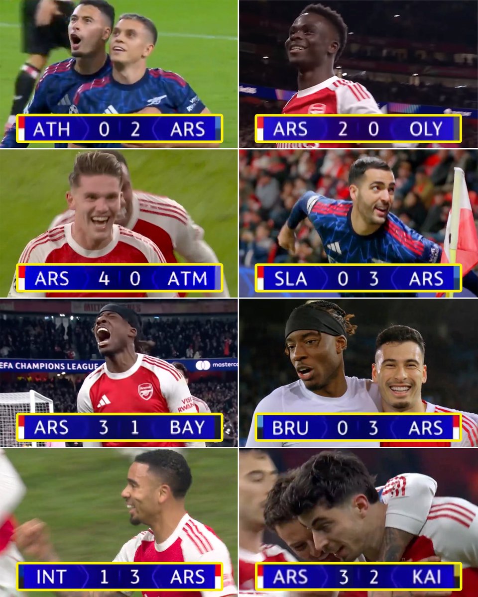 Arsenal are the first team to ever finish the Champions League pool phase with a 100% record 🔥