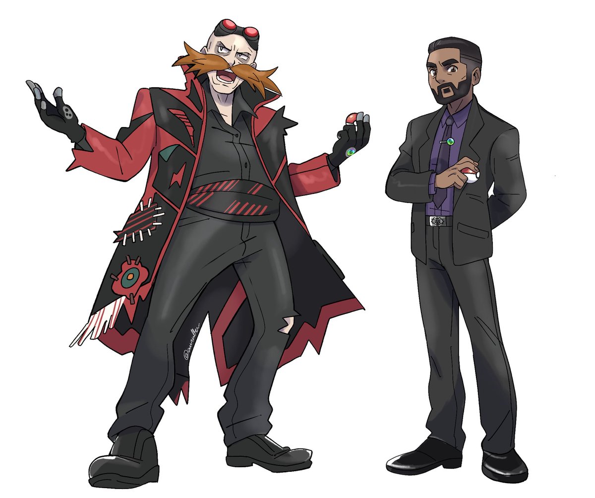 awwlba's tweet image. eggman and stone trainer sprites, i’m testing out new brushes