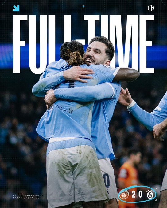 eplmancity's tweet photo. Ending the #UCL league phase with a win 💪

🩵 2-0 🦁 https://t.co/30J63fPajf