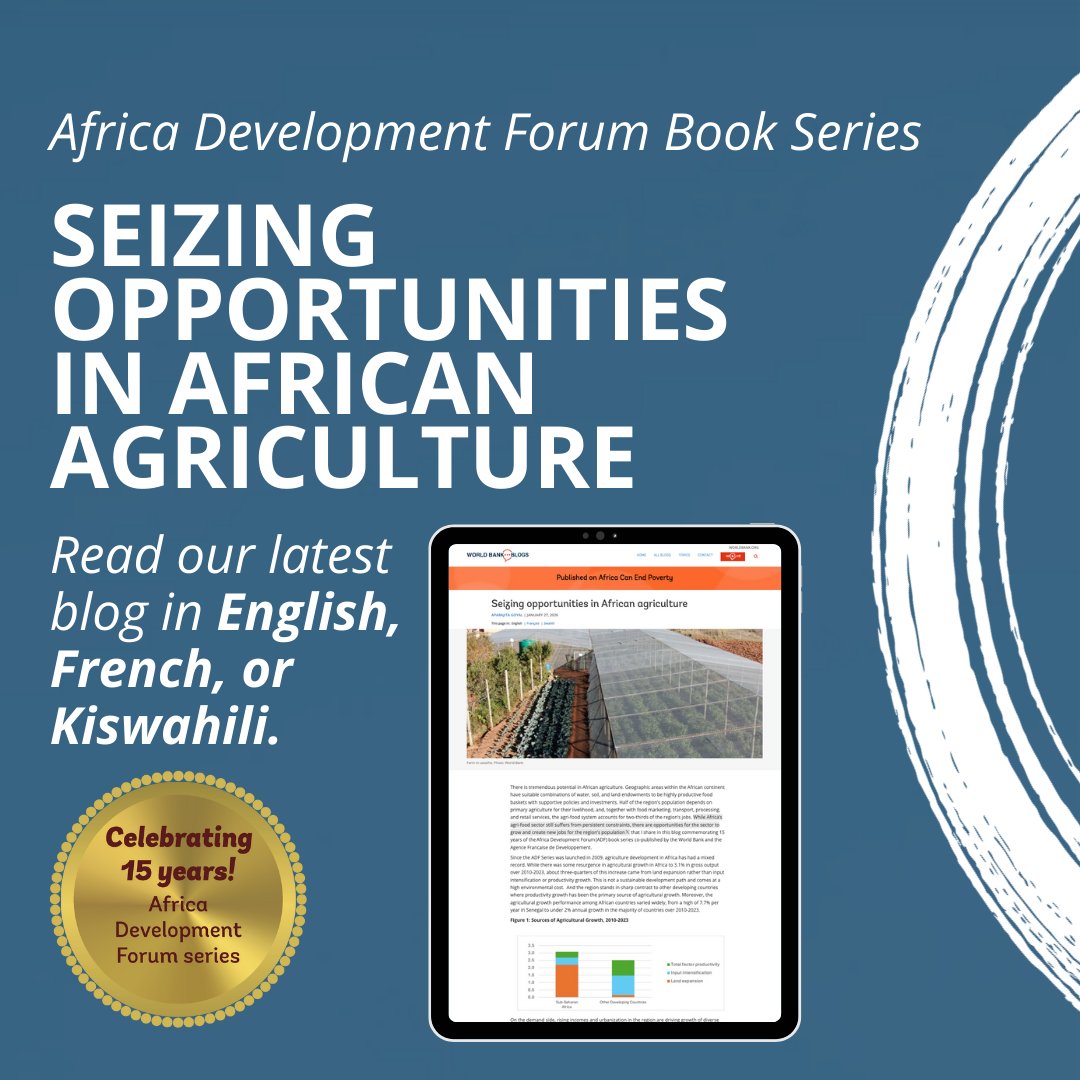 WBGPubs's tweet image. #Africa ’s #agrifood system already provides 2/3 of all jobs.
But without productivity gains in primary agriculture, rising food demand will be met through imports, missing a key opportunity for inclusive growth. Explore the full article: wrld.bg/Roaq50Y57Ta