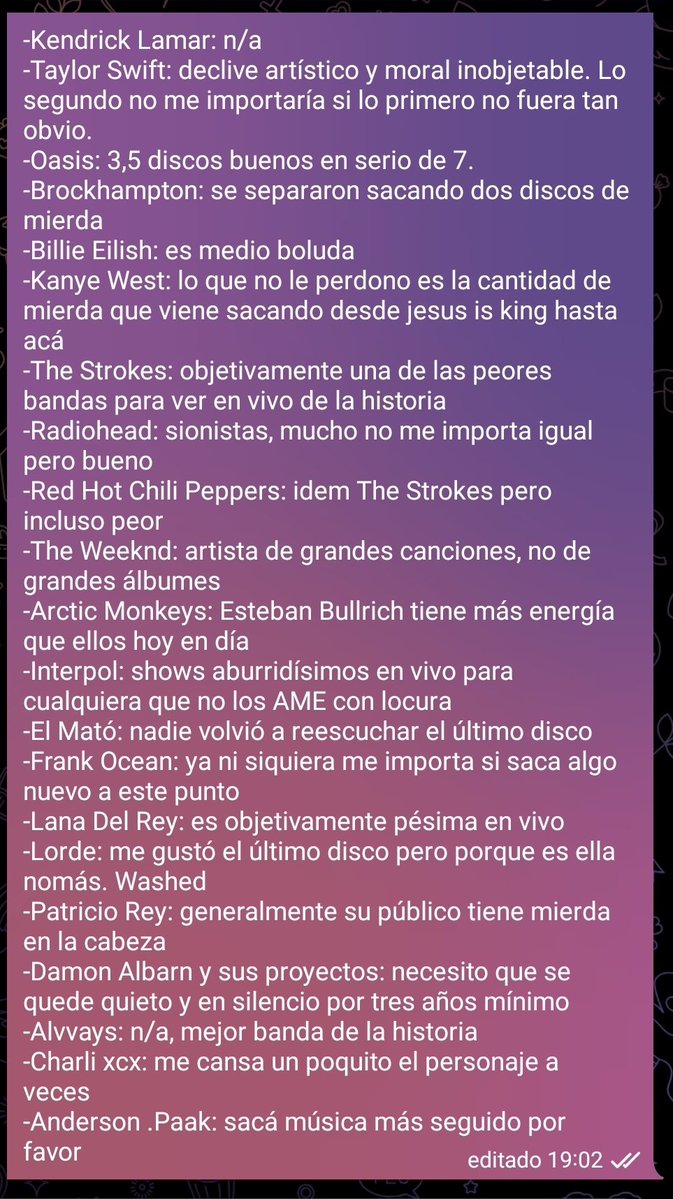 KevinTaboada87's tweet image. Mi peor crítica a cada uno de mis favs