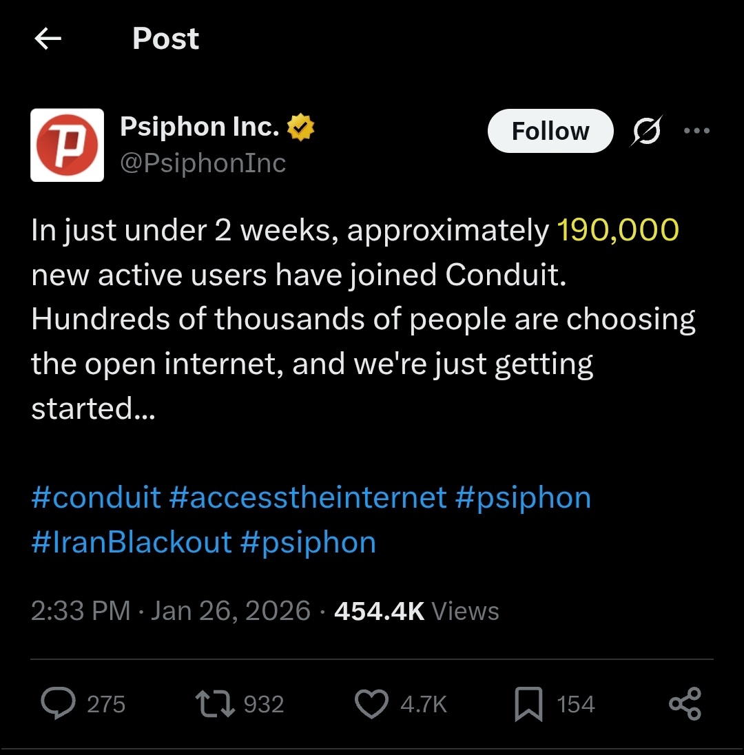 plasticartman2's tweet image. کی می‌گفت ایرانیا متحد نیستن؟
بهش بگید: ۱۹۰ هزار ایرانی اینترنت خونشونو با کاندویت به اشتراک گذاشتن، تا ایرانیای گروگانِ آخوند به اینترنت آزاد دسترسی داشته باشن.
ایرانی هیچ‌وقت این‌قدر متحد نبوده 🫶💪