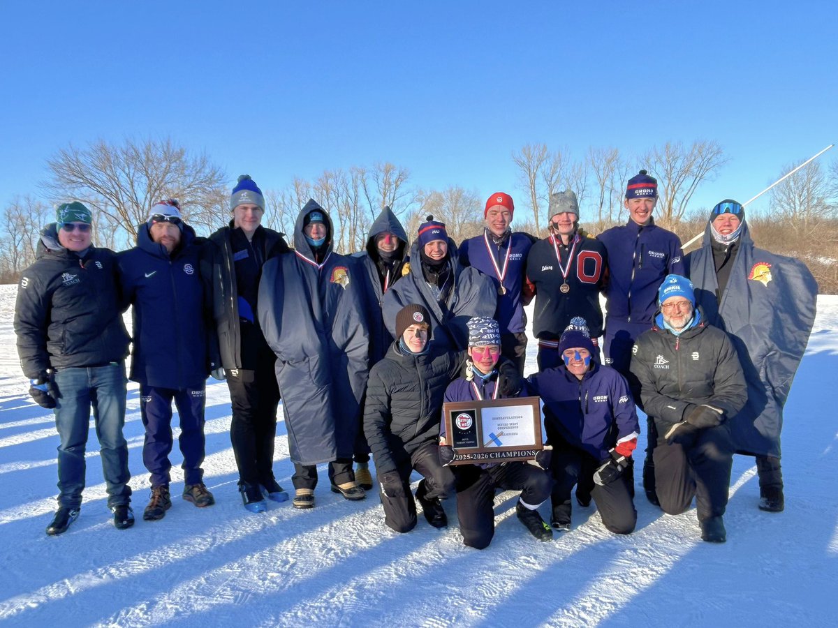 2026 Boys Nordic Ski Conference Champions! This marks the fourth consecutive conference title for the Spartans.