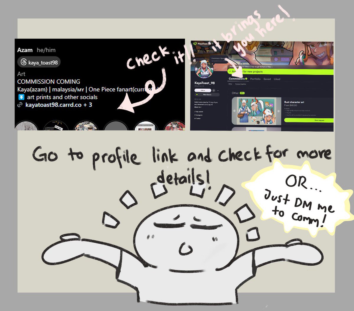 Hello everyone! Come and get yourself an artwork that you want  me to make! 😙 #commissionart