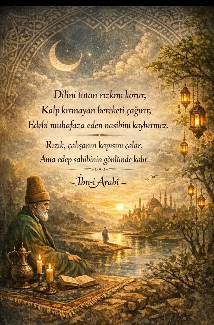 İbn-i Arabî’ye göre rızık, yalnızca insanın eline geçen para, sahip olduğu mal ya da görünen imkânlar değildir. 

Rızık; kalbe verilen huzur, gönle düşen sükûn, hayata eşlik eden bereket ve kaderin kolaylaşmasıdır. 
Bu yüzden rızık bazen artar ama yetmez, bazen azalır ama