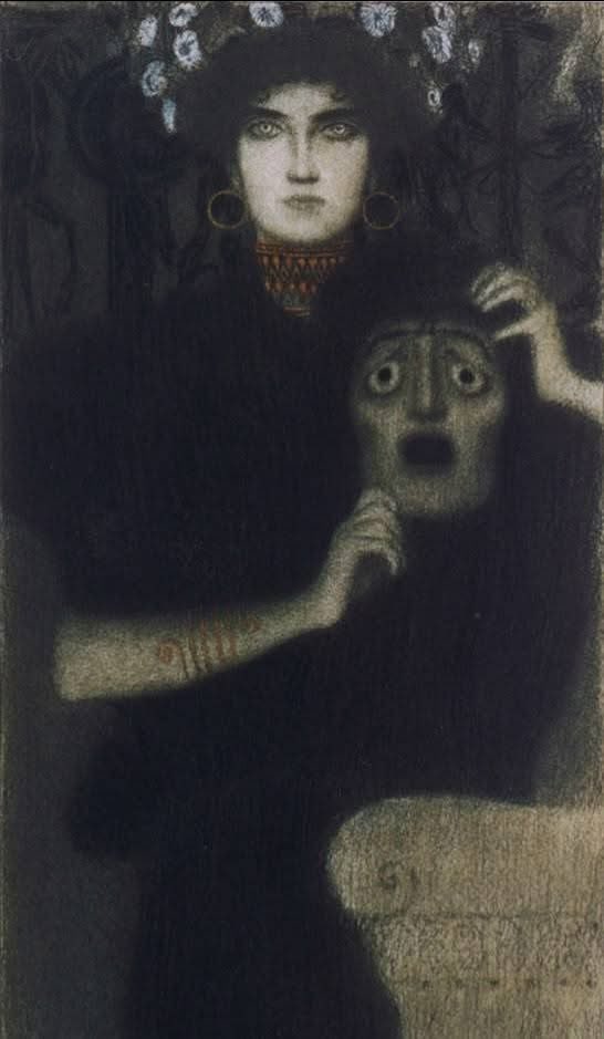 oscillate23's tweet image. 'Allegory of Tragedy' by Gustav Klimt (1862-1918)