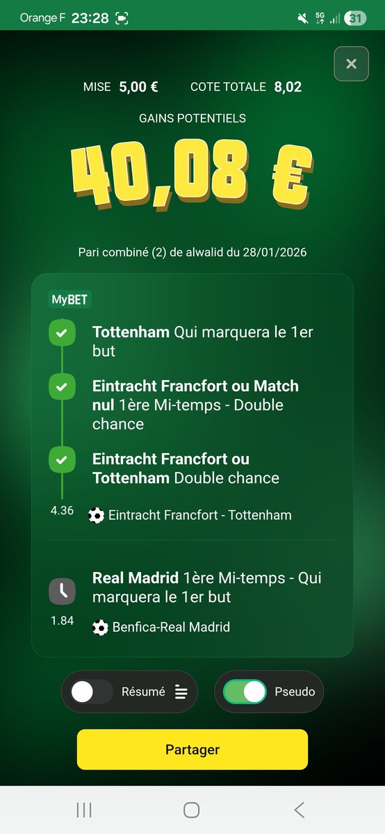 N2LWEAR's tweet photo. @UnibetFrance merci de valider mon ticket https://t.co/5W2TfK2O3q