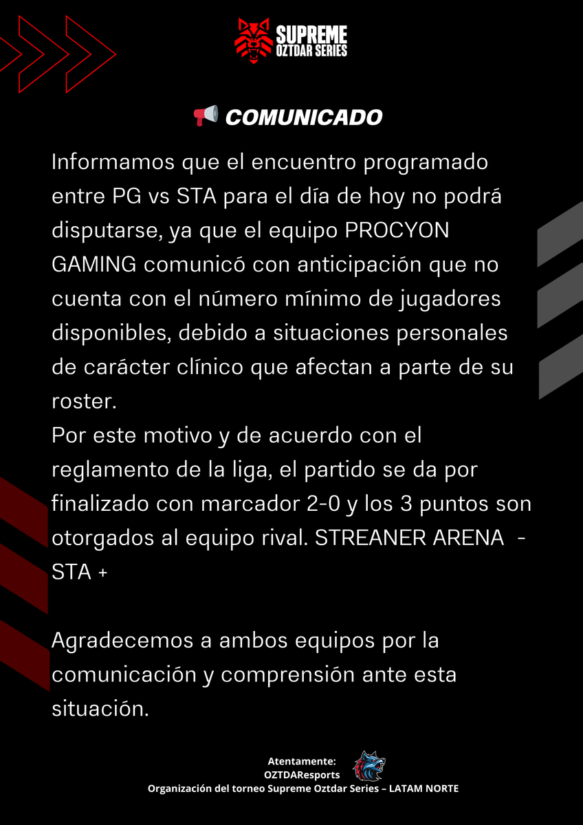 OZTDAR Esports tweet media