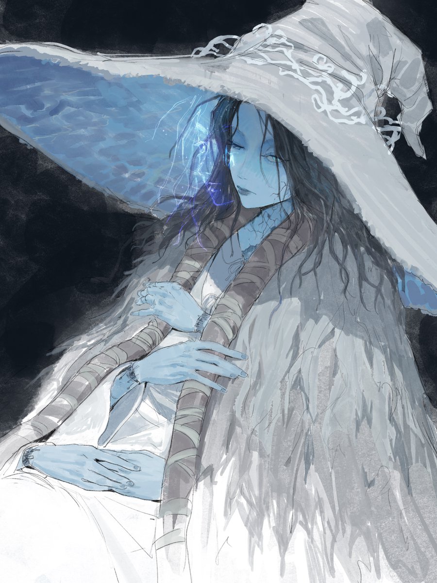 edvelvet's tweet image. late but i finished elden ring so now i get to draw ranni yay