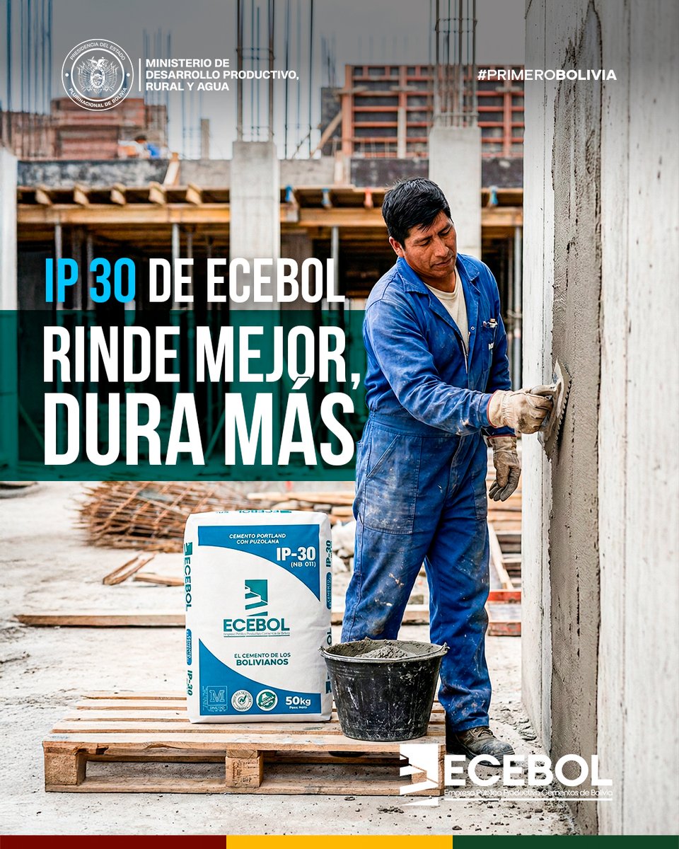 Sedem_Bolivia's tweet image. 𝗜𝗣 𝟯𝟬 𝗱𝗲 𝗘𝗖𝗘𝗕𝗢𝗟 𝗿𝗶𝗻𝗱𝗲 𝗺𝗲𝗷𝗼𝗿, 𝗱𝘂𝗿𝗮 𝗺𝗮́𝘀.

Más resistencia, mayor rendimiento y confianza en cada obra. 🏗️⚙️
Ecebol, cemento hecho para construir a largo plazo.

#ECEBOL #SiempreBolivia #PrimeroBolivia @MDPRyABolivia @EcebolBolivia