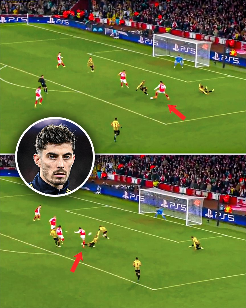 IBandit23's tweet image. Kai Havertz starts for Arsenal for the first time in almost a year and gets a goal and an assist in the first 16 minutes all playing from midfield.