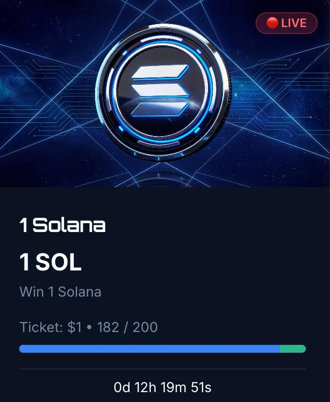 🚨 Only 12 hours left to grab your ticket and win 1 SOL on Raffler.Space! 🎟️💰 Just holding a ticket earns you $RFL! 

What are you waiting for? 🔥
Ticket: $1 | 182/200 sold ⏳