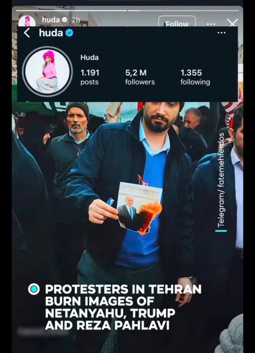 30yahdone's tweet photo. Dear @Sephora , it is time to stop reselling @hudabeauty products. The brand supports the IRGC, a terrorist organization, and a regime responsible for the killing of thousands of Iranians.😒 https://t.co/Evj33gSyoS