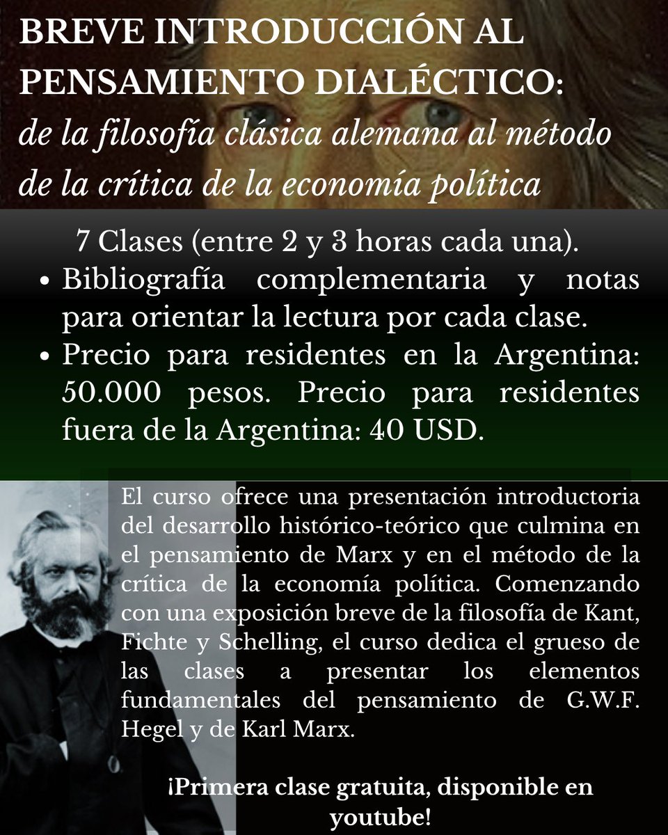 Sigue disponible la inscripción a los cursos 'on demand'

-BREVE INTRODUCCIÓN AL PENSAMIENTO DIALÉCTICO
-INTRODUCCIÓN AL MARXISMO DE GEORG LUKÁCS.
-INTRODUCCIÓN AL MARXISMO DE ÉVALD ILYÉNKOV
-MÁS ALLÁ DEL CAPITAL (MÉSZÁROS)

📝INSCRIPCIÓN Y PROGRAMAS forms.gle/YLWMko63xoqkVy…
