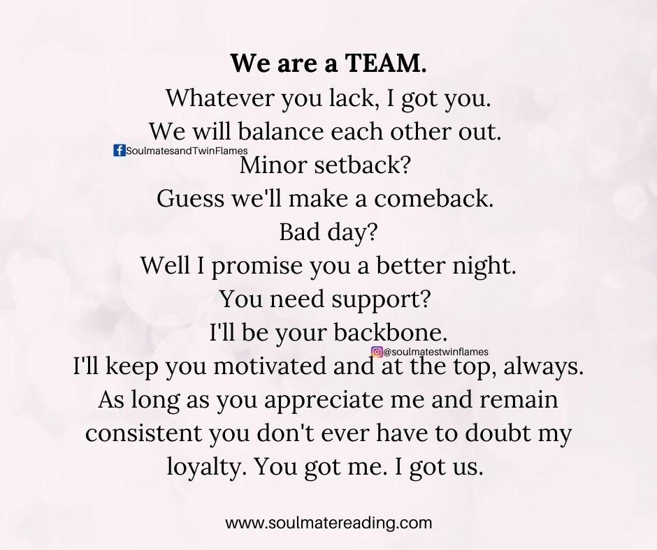We are a TEAM. Whatever you lack, I got you. We balance each other out. Minor setback? Guess we'll make a comeback. 
#ValentinesDay #lovequote #love