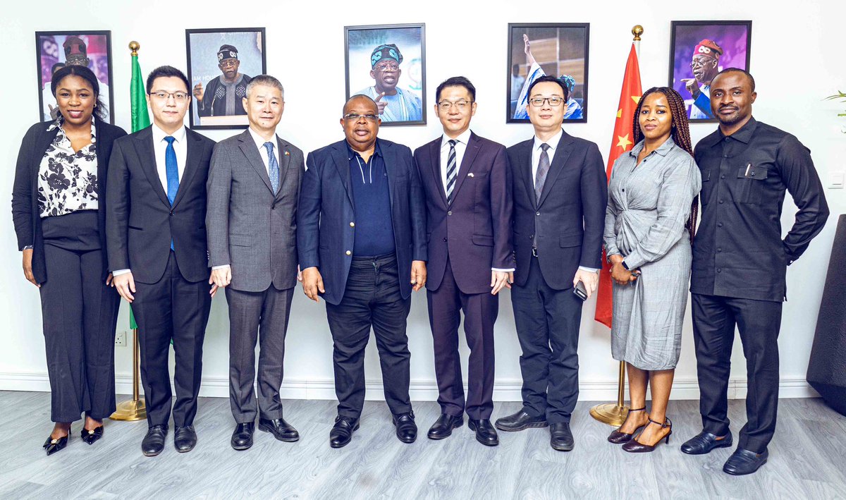 Earlier today, the Director-General of the Nigeria–China Strategic Partnership (NCSP), Mr. Joseph Tegbe, hosted a delegation from the Chinese Embassy, led by Mr. Zhou Hongyou, Charge d’Affaires, and Mr. Wang Yingqi, Minister Counsellor for Economic and Commercial Affairs.