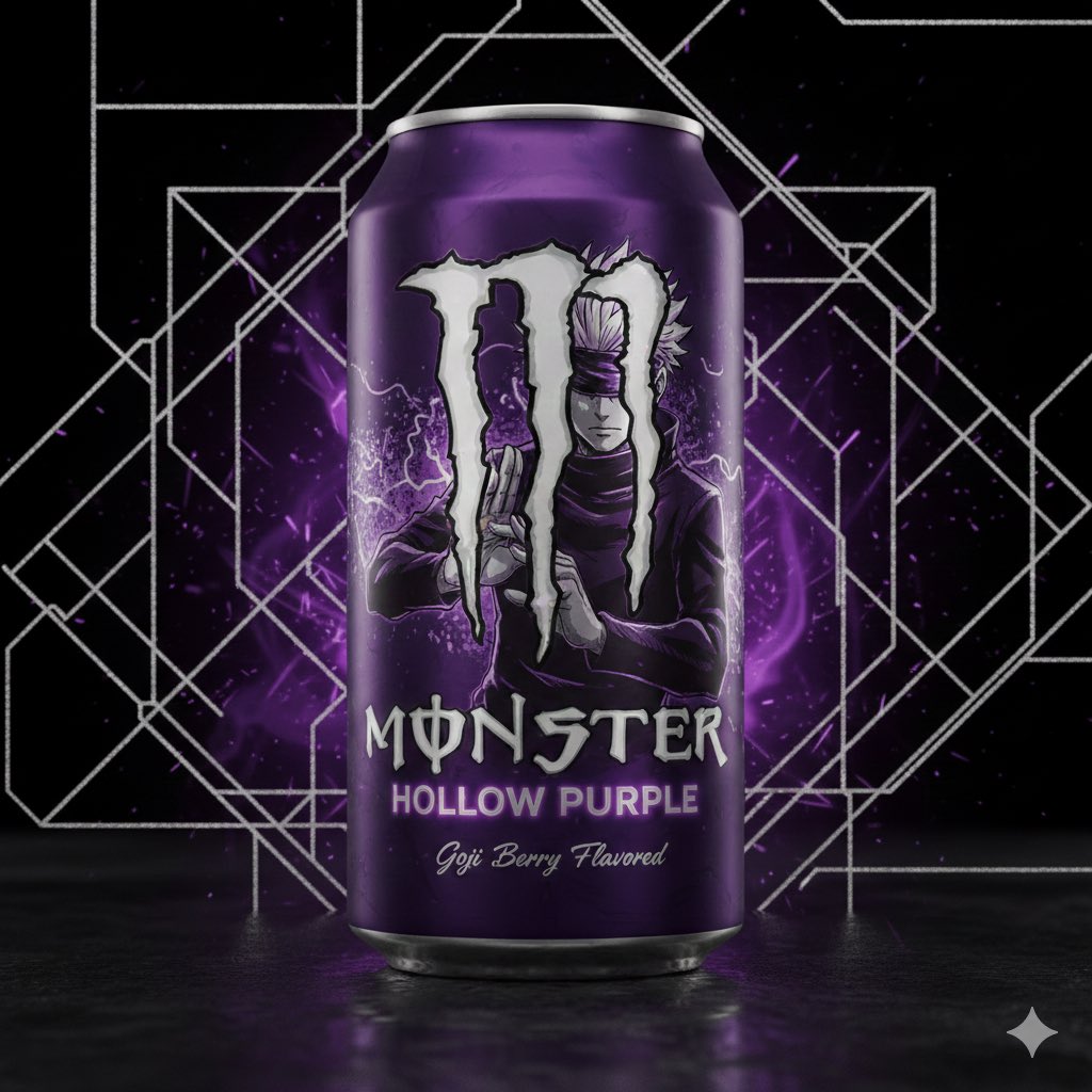 Samonie_'s tweet photo. @MonsterEnergy  can we make this happen just a idea 🤣💜👏🏼 #JujustuKaisen  #monster https://t.co/VXh1318WQi