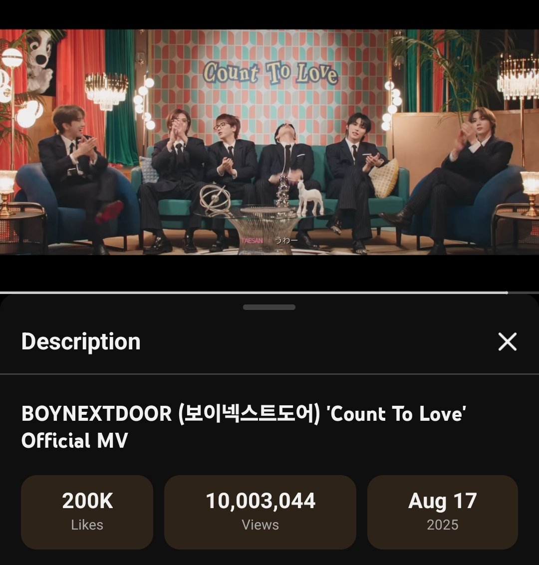 BND_GL0BAL's tweet photo. "Count To Love" has reached 10M views on YouTube! 🥳
#BOYNEXTDOOR #보이넥스트도어 #BND #ONEDOOR #CountToLove https://t.co/uX0H1qxyQd