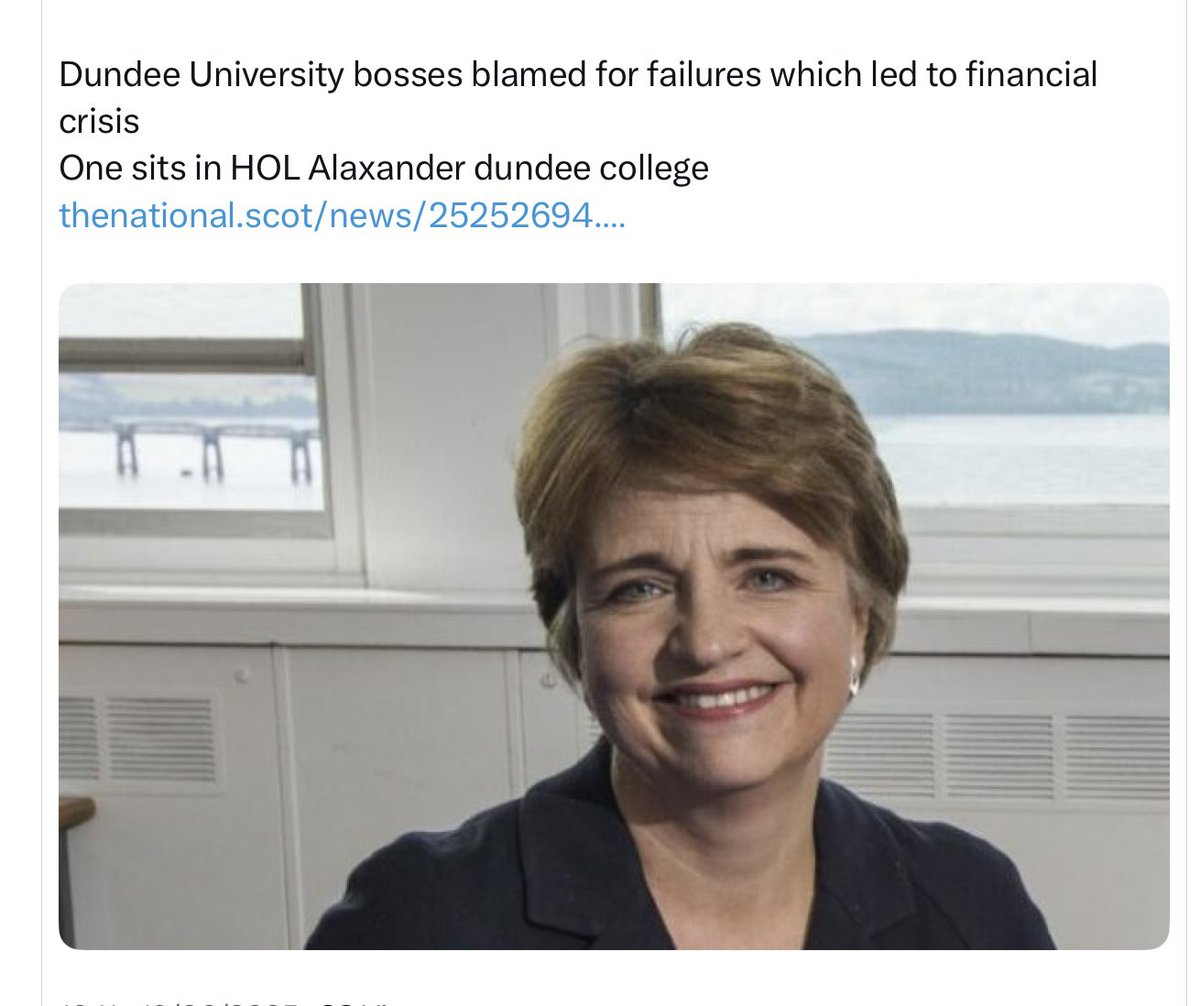 irene89383961's tweet image. Dundee University financial scandal blamed on the bosses … including Wendy Alexander #Studentloans #freeuniversitytuition are not to blame  …  #Newsnight