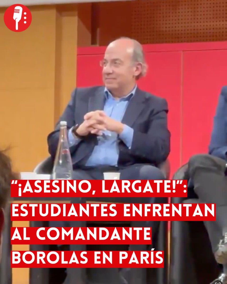 ⭕ OJO | “¡ASESINO!”: ESTUDIANTES CONFRONTAN A FELIPE CALDERÓN EN UNIVERSIDAD DE PARÍS

¡Ni en París lo quieren! El Comandante Borolas (<a href="/FelipeCalderon/">Felipe Calderón 🇲🇽🇺🇦</a>) fue confrontado de manera directa por estudiantes del Sciences Po durante una actividad académica, en un episodio que evidencia