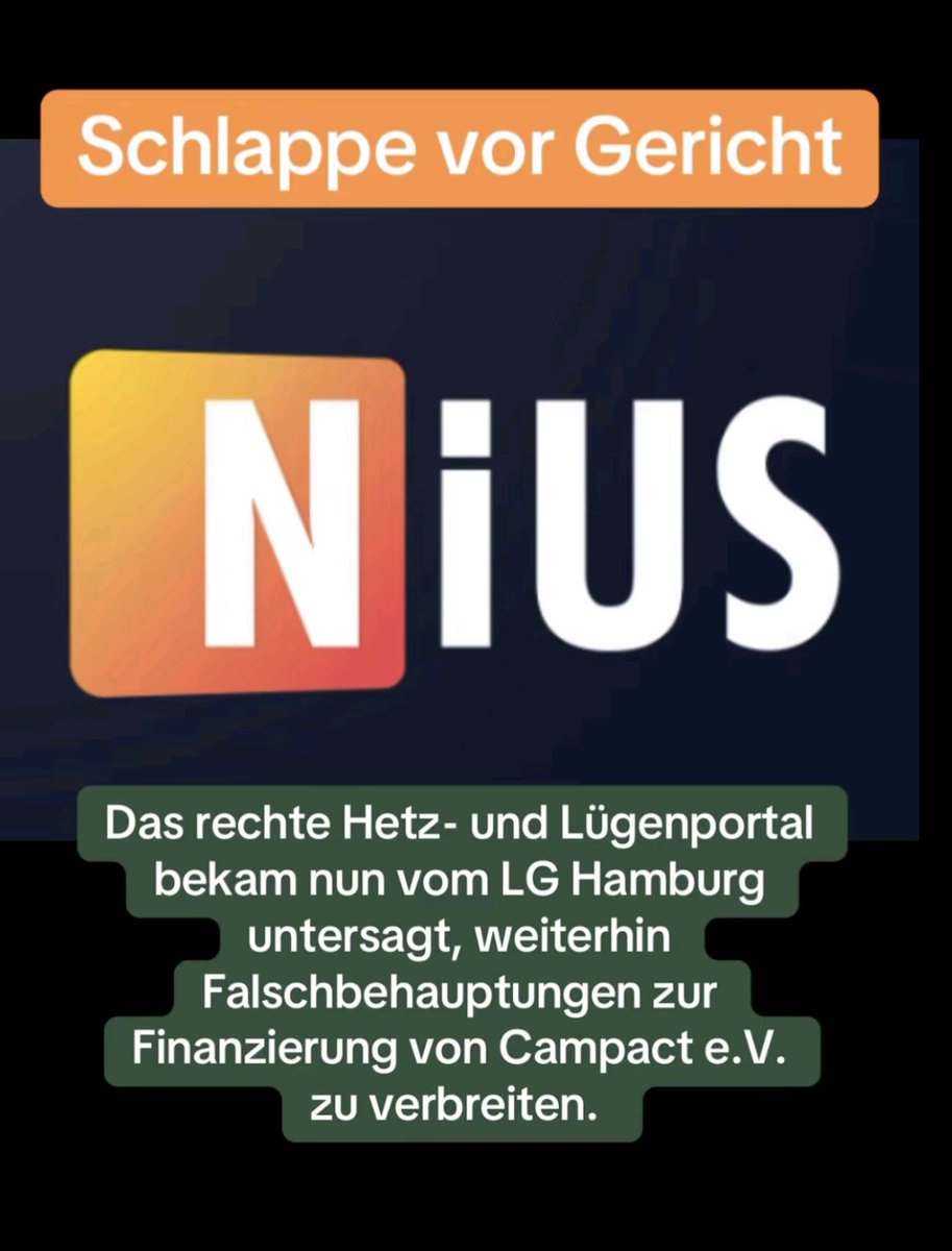 "Campact e.V. ist staatlich finanziert." 
Eine von vielen Lügen von <a href="/jreichelt/">Julian Reichelt</a>, die vor Gericht landete. 
Und nun musste #Juliane einsehen, er hat GELOGEN!