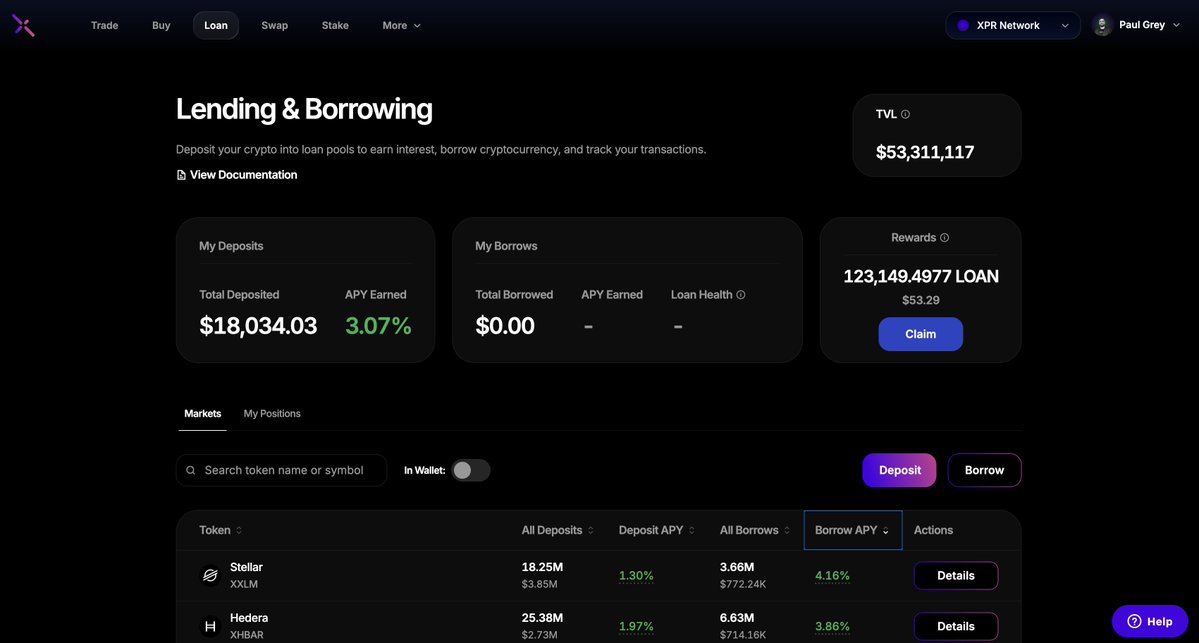 Have you seen the new Lending markets UI on <a href="/MetalXApp/">Metal X</a>?

The <a href="/LOAN_Protocol/">LOAN Protocol</a> is now fully integrated into the main URL app.metalx.com/lending 🤘⚛️