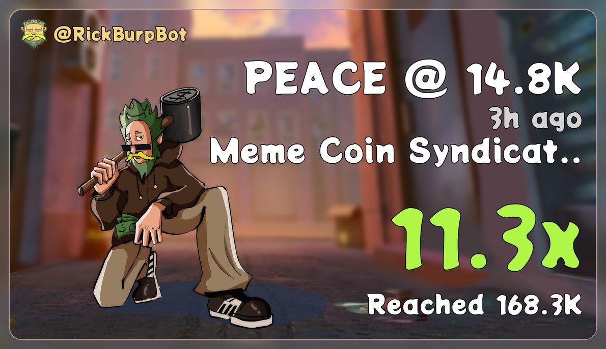 JessicaRus94865's tweet photo. 🚀 #PEACE Market Cap is flying!
Already X11.3 from my call 📈 — and this is NOT the final top!

👉 CA: 6nymrn4MZx29s6xyChFZpt1Dyfm5V7uL6CiGpK9Upump
👉 Community: https://t.co/FXBBXTMHmh
⏳ Hold tight — the next major pump is loading… 💥🔥 https://t.co/kvbiO1LfO8