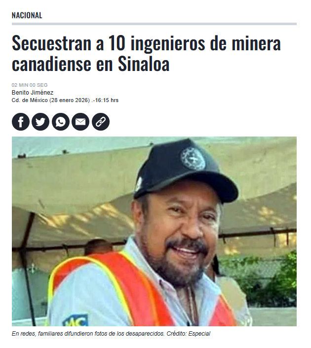Sinaloa, ciclo interminable de violencia:

-Ataque a diputados de MC en Culiacán: Sergio Torres y Elizabeth Montoya
-Rapto de 10 ingenieros en Concordia