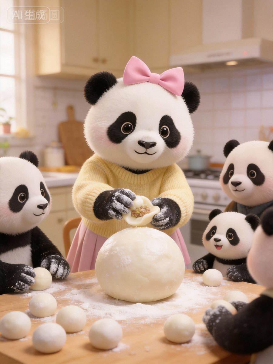 tan_hua18069's tweet photo. Family tangyuan (sweet rice ball) making session! Mine are... creatively unique. The real sweet part is being together. 🍡❤️ #FamilyTradition #NewYearsEve #PandaKitchen #AIGC https://t.co/4pobHNlHBx