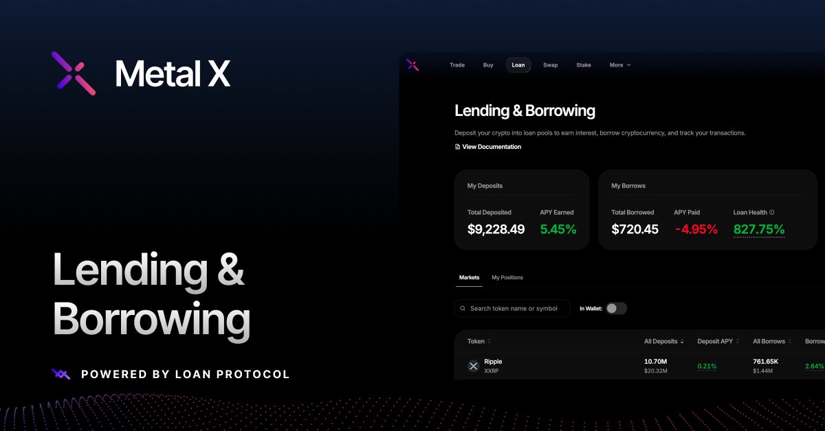 [Product Update] Metal X now unifies trading, lending, and staking in one interface with a single <a href="/webauthwallet/">WebAuth Wallet</a> sign-in.

Trade, lend, borrow, stake, farm + more w/ zero gas-fees.