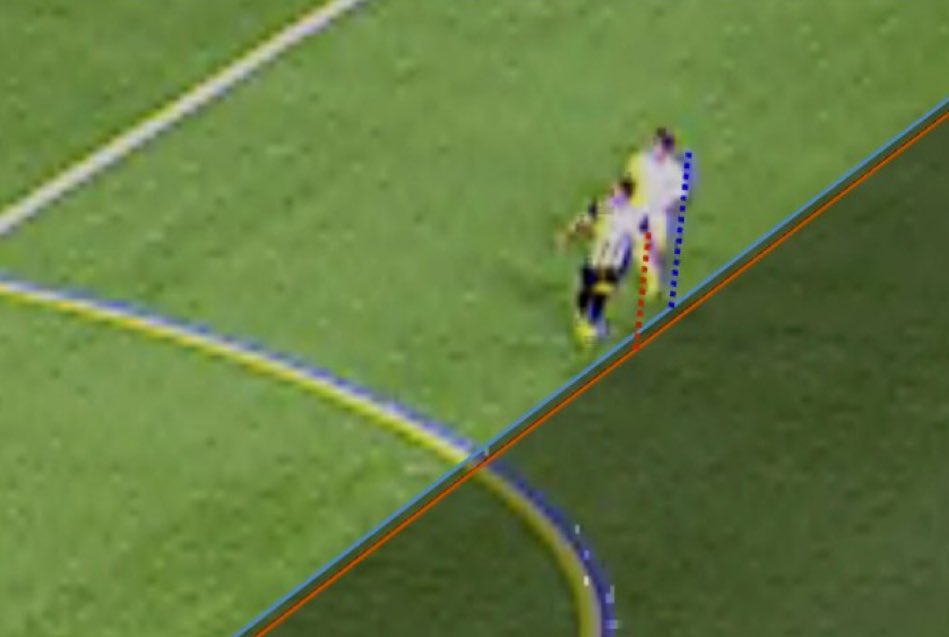 InfoGalo_'s tweet image. O impedimento que anulou o gol de Cuello.