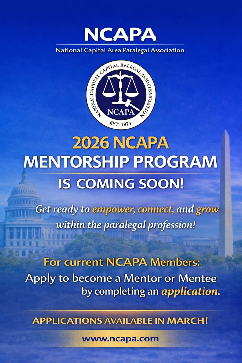 Coming soon!! The return of NCAPA's Mentorship Program. Applications will be available in March 2026. More details to come.