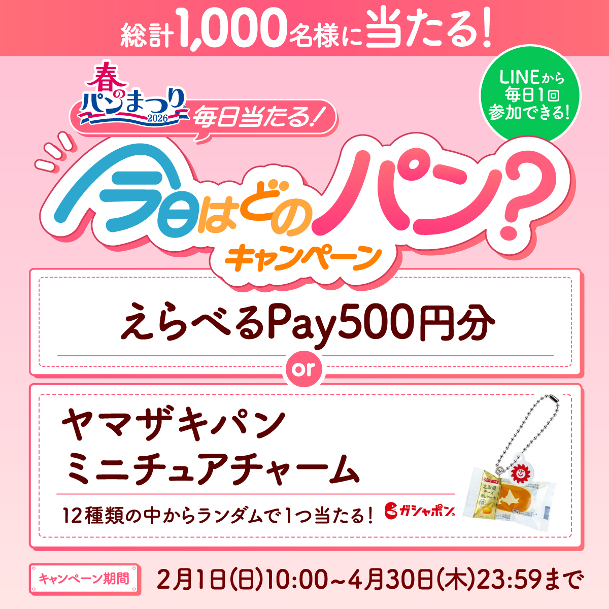 らんらいmama　クーポン待ち 毎日当たる！ 今日はどのパン？キャンペーン🎉 ＼ LINEの友だち追加を