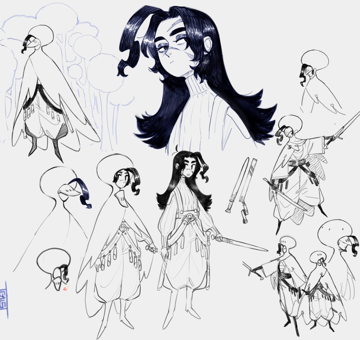 Tealst_'s tweet image. Been drawing but not posting much lately, so here’s a character I’ve been working on ✌️