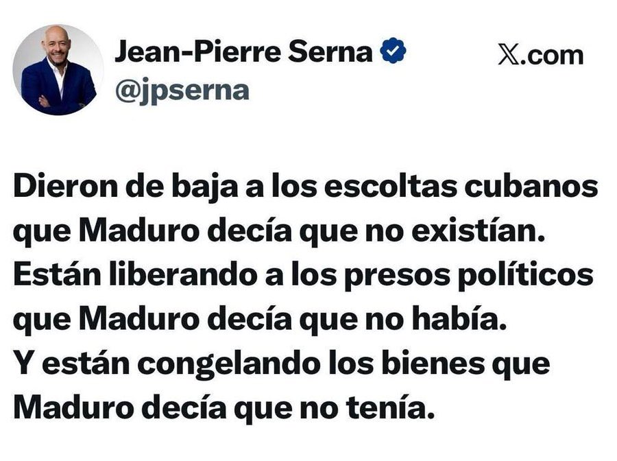 En vez de las vallas ridículas de Nicolás y Cilia… deberían poner este tuit en una valla gigante en Caracas