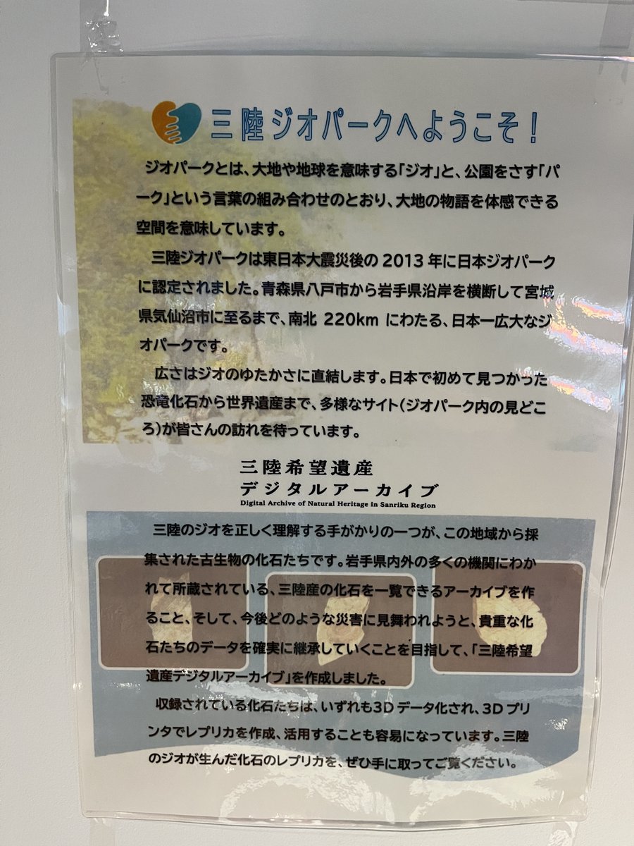 ３階特別展示室にて、三陸で出土した化石・土偶を3Dプリンターで出力したレプリカを展示中です！
大船渡市立博物館のマスコット土偶「ちいちゃん」も超精工な姿！👏
２月いっぱいまで展示してます😊