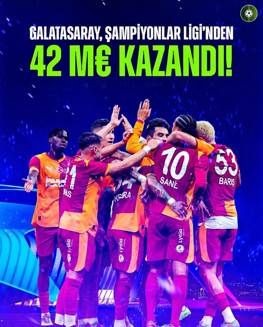🚨 Galatasaray, Şampiyonlar Ligi'nde bu sezon 42 milyon euro kazandı.

* (Maç günü gelirleri hariç)