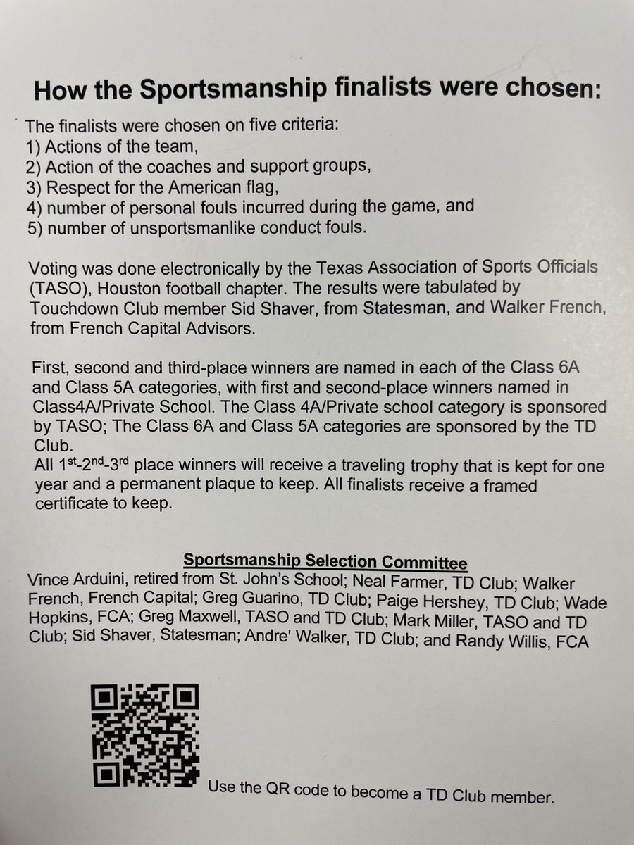 ChrisDudley40's tweet image. Cinco football was a finalist for the TD Club of Houston Sportsmanship Award today. There are 98 high schools in Class 6A in the Houston area. I am proud to say Cinco received 3rd place for the ‘25 football season! Jacob Forinash was our player rep today at the luncheon.