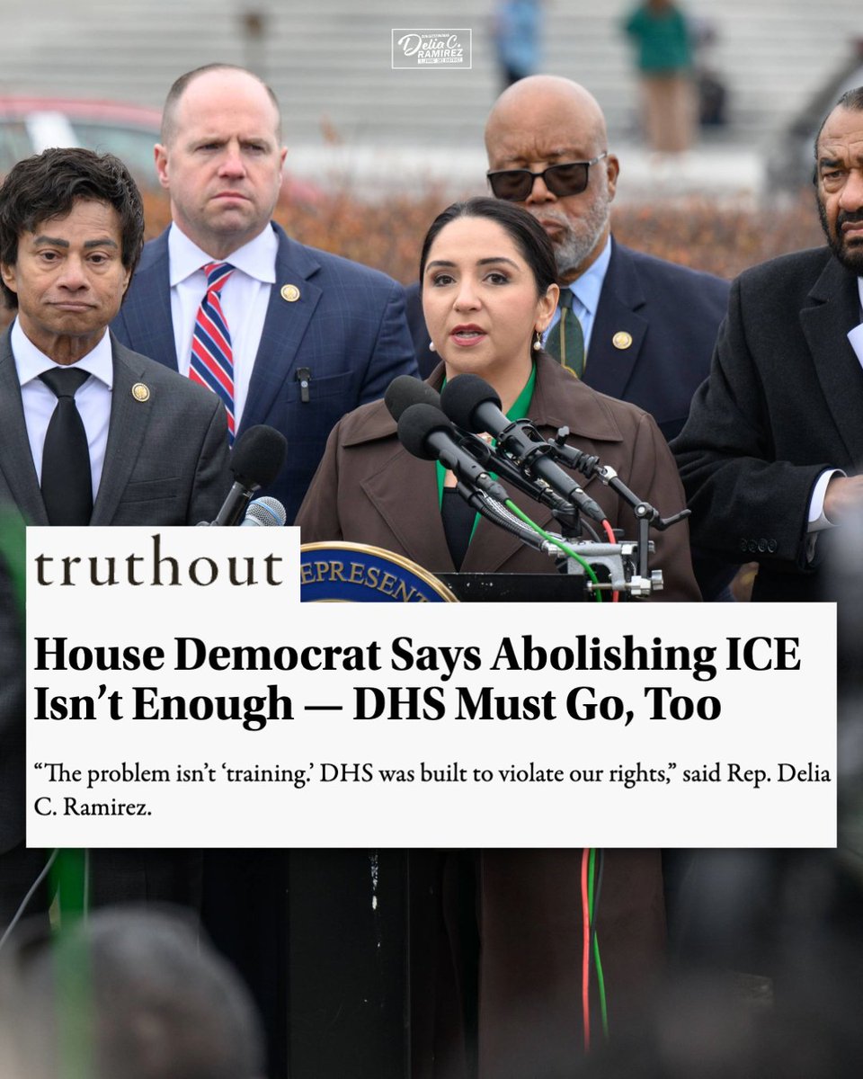 repdeliaramirez's tweet image. DHS is not a rogue agency. Founded without essential accountability and oversight policies, DHS was built to violate our rights and empowered to act with impunity. But true security cannot be realized through oppression, dehumanization, and criminalization.

We must MELT ICE and…