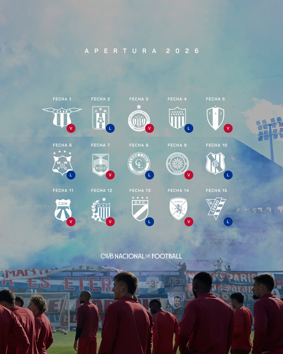 📋 𝗙𝗜𝗫𝗧𝗨𝗥𝗘 𝗖𝗢𝗡𝗙𝗜𝗥𝗠𝗔𝗗𝗢 ✔️

El 2026 del Campeón Uruguayo en la <a href="/LigaAUF/">Liga AUF Uruguaya</a> 🏆