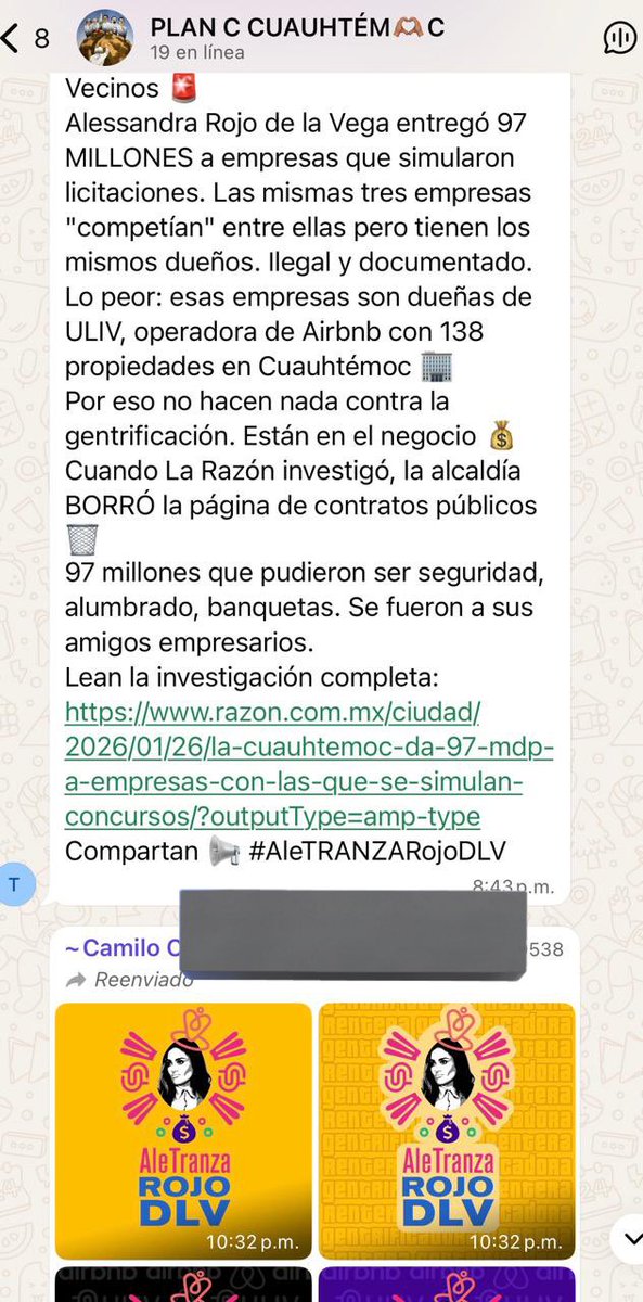 AlessandraRdlv's tweet image. Estimada Jefa de Gobierno @ClaraBrugadaM , he intentado contactarla sin éxito.

¿Está enterada de que su Secretario de Participación Ciudadana, Tomás Pliego, administra un chat desde el cual se pide (masivamente) difundir mentiras y se crean imágenes para denostarme e insultarme?
